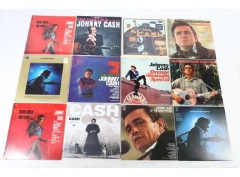 12pc Johnny Cash Vinyl Records Lot