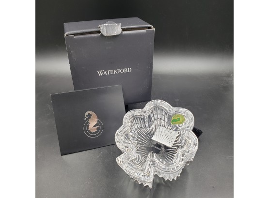 NEW IN BOX Waterford Crystal Shamrock Shaped Covered Box