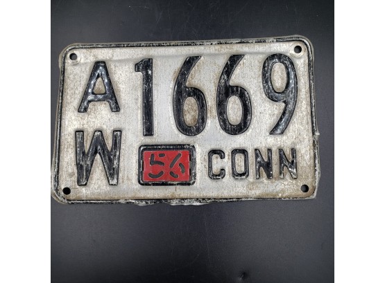 Vintage 1956 Connecticut License Plate