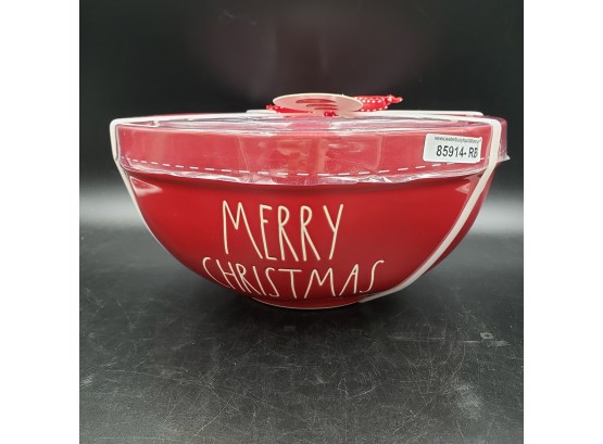 New In Package Set Of 3 Christmas Ceramic Mixing Bowls By Rae Dunn