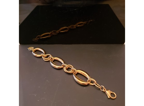 Yellow Gold Plated Stainless Steel Large Link Bracelet - Hypoallergenic