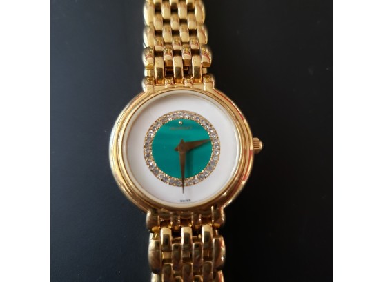 Authentic Movado 1881 Ladies Watch Malachite And Mother Of Pearl Face - Not Running