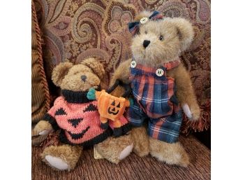 Lot Of 2 Halloween Boyds Bears - 10' Patsie Punkley And 9' Hartley B. Mine - Original Tags