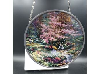 NEW IN BOX 6.5' Thomas Kinkade Stained Glass Window Hanging By Glassmasters