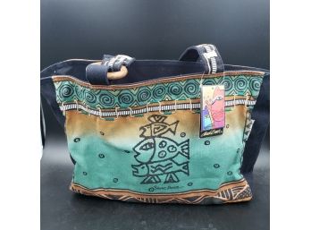 NEW WITH TAG Large Fish Totem Canvas Tote