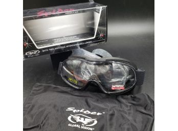 New Pair Of High Quality Ski Or Motorcycle Goggles By Spider With Interchangeable Lenses