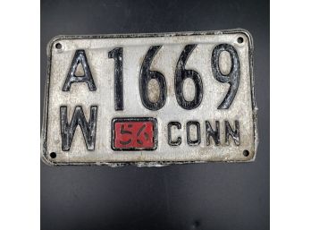 Vintage 1956 Connecticut License Plate