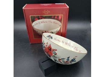 NEW IN BOX Lenox 7'  Porcelain Winter Greetings Bowl Red Cardinal
