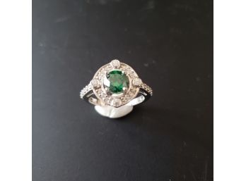 NEW Sterling Silver Emerald CZ Ring By Jose Hess Size 8