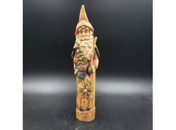 12' Woodsman Santa Carved Look Resin Figurine