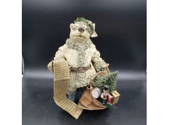 Folkraft Clothique Santa Polar Bear Holding List Of Names & Sack Of Toys