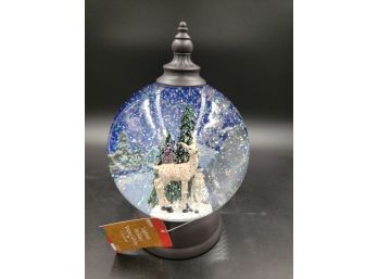Gerson Large 9' Snow Globe With Swirling Glittery Snow And Deer In The Forest