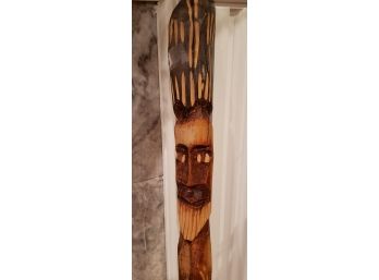Rugged 42' Natural Hand Carved Wood Walking Stick