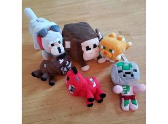 Lot Of 6 Minecraft Plush Animals
