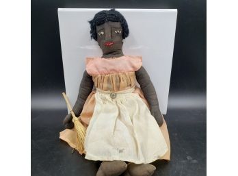 ANTIQUE 16' Black Americana  Cloth  Rag Doll