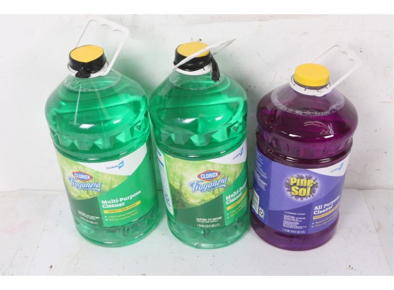 3 Total *2 Large Size Clorox Multi Purpose Cleaner Forest Dew & 1 Pine Sol Lavender