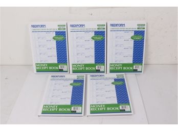 5 Rediform Hardcover Numbered Money Receipt Book 2 3/4 X 6 7/8 Three-Part 200 Forms S1657NCL 29.99 Retail Each