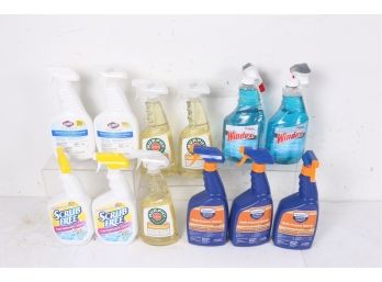 12 Bottles Of Misc. Spray Cleaners All New