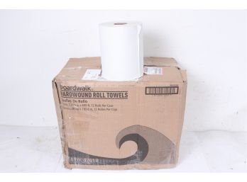 Boardwalk Hardwound Paper Towels Nonperforated 1-Ply White 350ft 11 Rolls/Carton