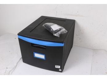 Storex Single-Drawer Mobile Filing Cabinet 14 3/4w X 18 1/4d X 12 34h Black Locking