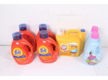 7 Misc. Bottles Of Laundry Detergent And Fabric Softener