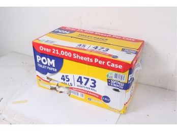 Box Of POM Bath Tissue, 2 Ply/473 Sheets 45 Rolls