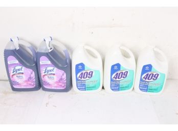 5 Gallons Of Cleaner 409 Cleaner Degreaser & Lysol Clean & Fresh