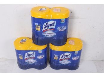3 Packs Of 2 Lysol Disinfecting Wipes, Lemon Lime 6 Total Cans