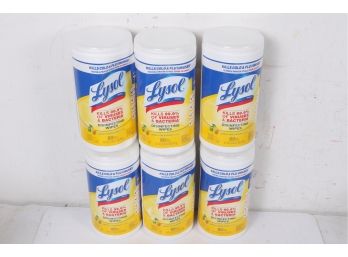 6 Cans Of Lysol Disinfecting Wipes, Lemon & Lime Blossom 80 Ct