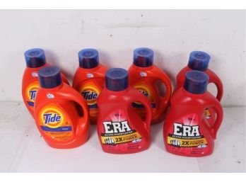 7 Bottles Of Laundry Detergent Tide & Era