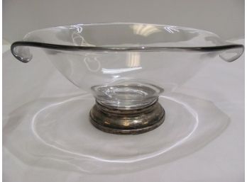 Vintage Art Deco Glass & Sterling Bowl