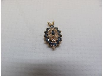 14k Gold Sapphire Pendant
