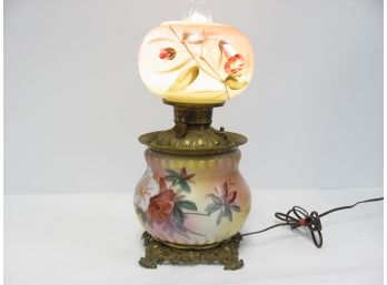 Antique Electrified Oil Lamp