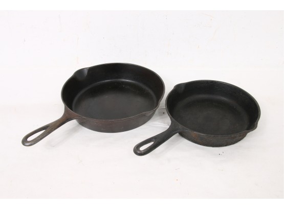 Pair Of Vintage Cast Iron Pans - One Is ERIE #7