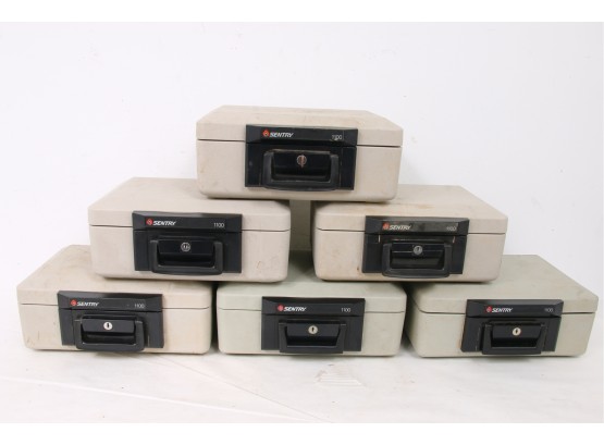 Group Of 6 Sentry 1000 Safety Fire Boxes With Key