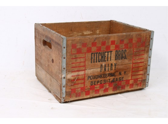 Vintage FITCHETT Bros Dairy Wooden Deposit Case Box