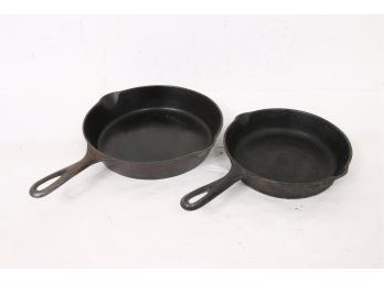Pair Of Vintage Cast Iron Pans - One Is ERIE #7