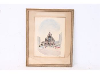 Vintage Framed Painting Watercolor Signed GOODNOW