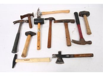 Group Of Hammers Include Antique Hand Forged And Cobbler