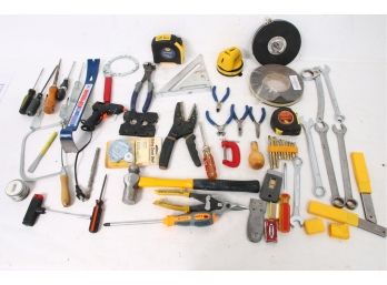 Group Of Hand Tools Including Laser Level, Hammer, Screwdrivers Stanley 11-325 Blades And More