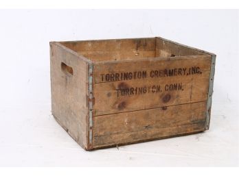 Vintage Torrington Creamery Wooden Case Box