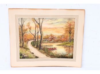Beautiful Vintage Watercolor - Signed