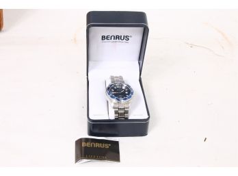 Benrus Model BNW733 Mens Stainless Steel Wristwatch - NEW Old Stock