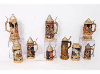 Group Of Vintage German Beer Steins