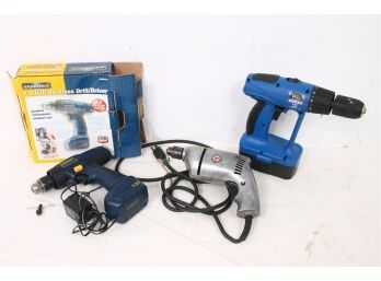 Group Of 3 Power Drills By Rockwell 174, Kraftech And Powercraft