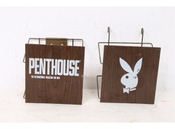 Vintage Penthouse And Playboy Magazine Rack Stand