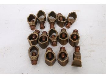 Group Of 14 HDC34 1/0-8 Copper Brass Ground Rod Clamp - NEW