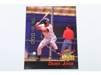 Derek Jeter 1995 Signature Rookies Signed 8x10 Photo - #599/1000 - GENUINE COMPANY PRODUCT