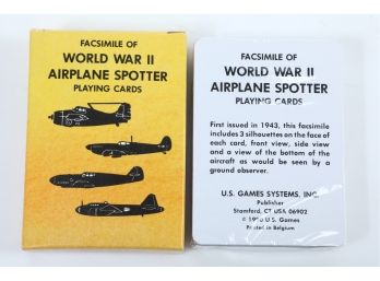 WWII Airplane Spotter Playing Cards - 1990 Facsimile - US Card Company