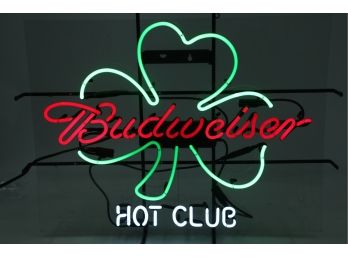Rare Budweiser Shamrock Hot Club Neon Sign